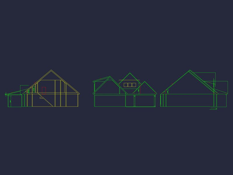 Spacious Craftsman house Floor Plan with CAD Architecture