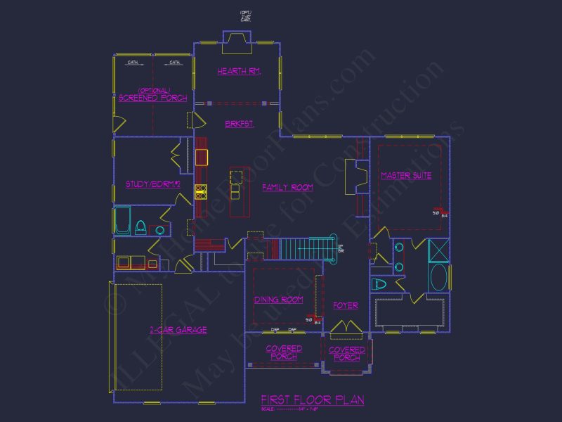 Spacious Craftsman house Plan with 4 Beds