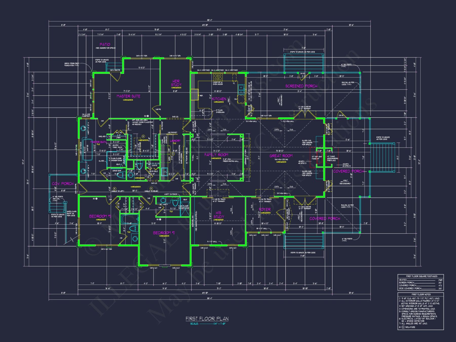 Spacious Craftsman house Plan with CAD Floor Designs