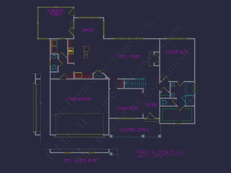Spacious Craftsman house Plan with Floor Plans & CAD Designs
