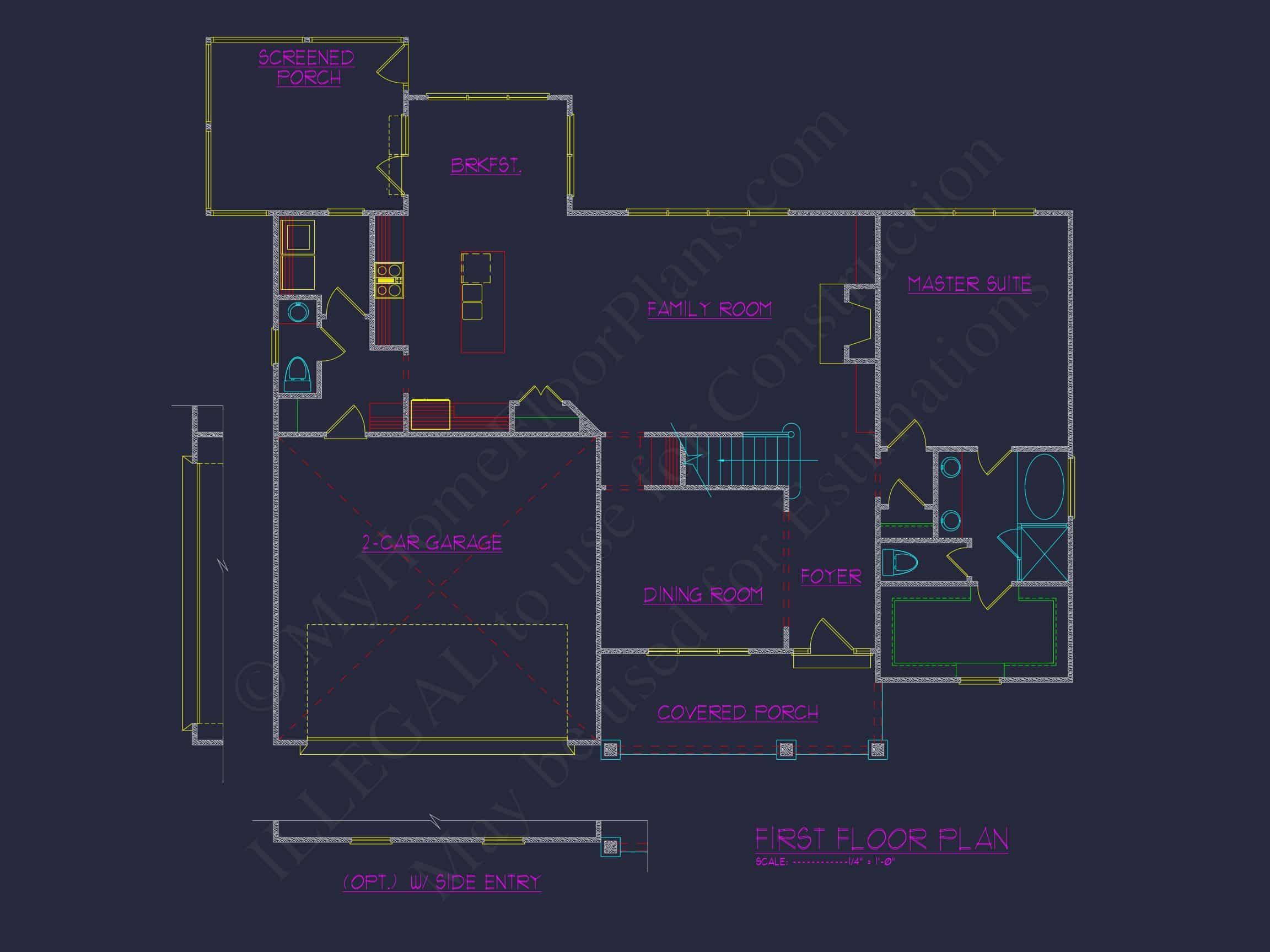 Spacious Craftsman house Plan with Floor Plans & CAD Designs
