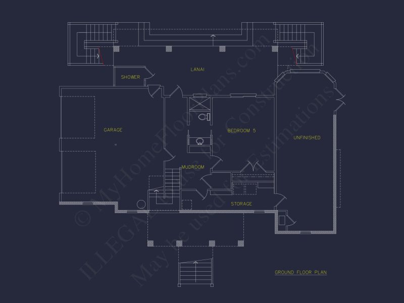 Spacious house Architectural Plan with CAD Designs