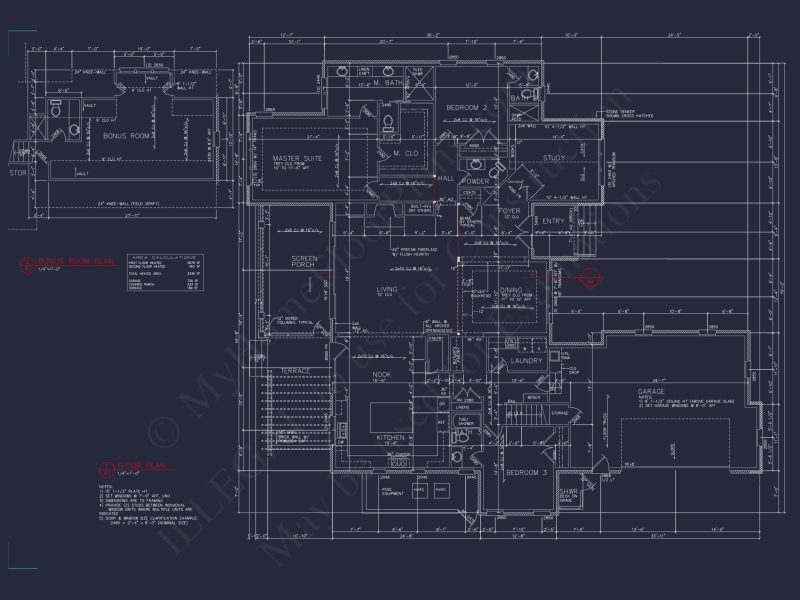 Spacious house Blueprint Featuring Traditional Designs