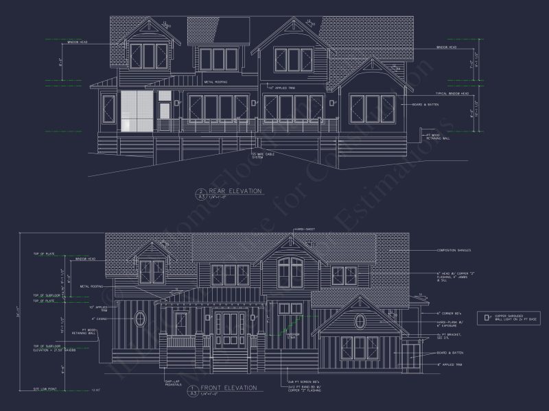 Spacious house Design with 2-Story Floor Plan and Modern Blueprint