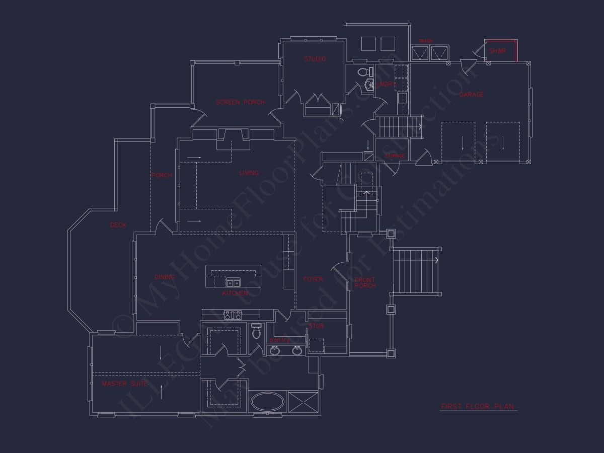 Spacious house Design with 2-Story Floor Plan and Modern Blueprint