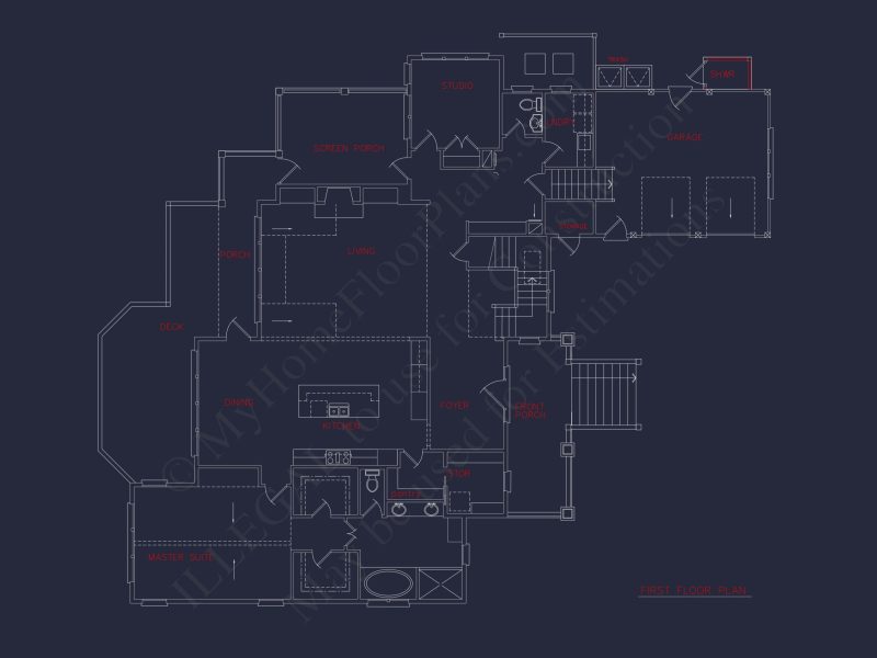 Spacious house Design with 2-Story Floor Plan and Modern Blueprint