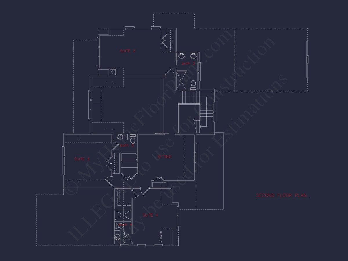 Spacious house Design with 2-Story Floor Plan and Modern Blueprint
