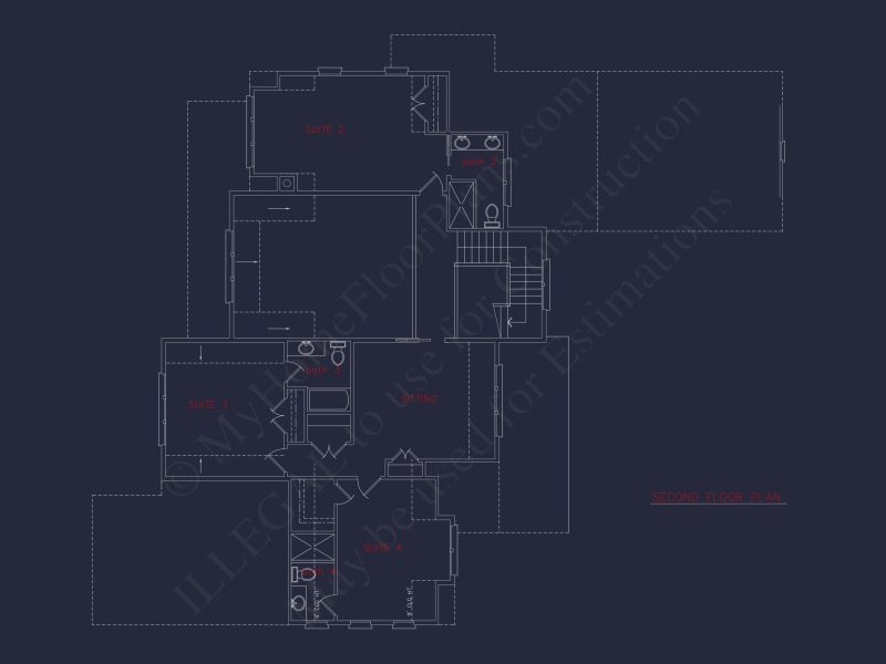 Spacious house Design with 2-Story Floor Plan and Modern Blueprint