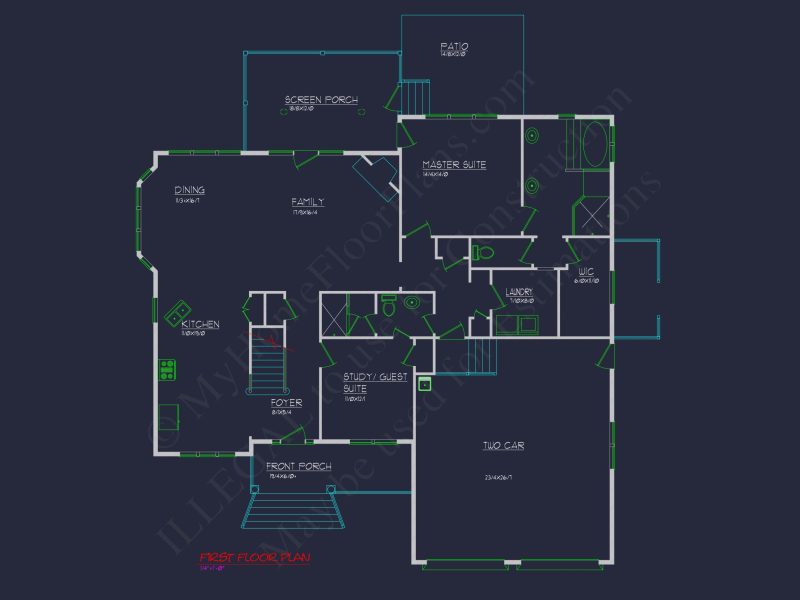 Spacious house Design with Floor Plan, CAD & Blueprint