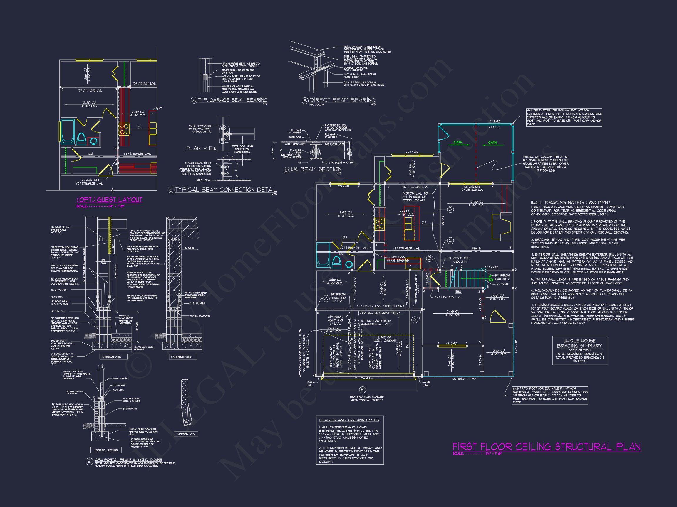 Spacious house Design with Floor Plan,CAD,and Features