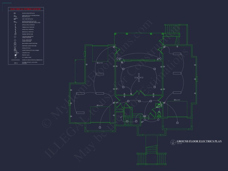 Spacious house Floor Plan: 2-Story Architectural Design with CAD Blueprint