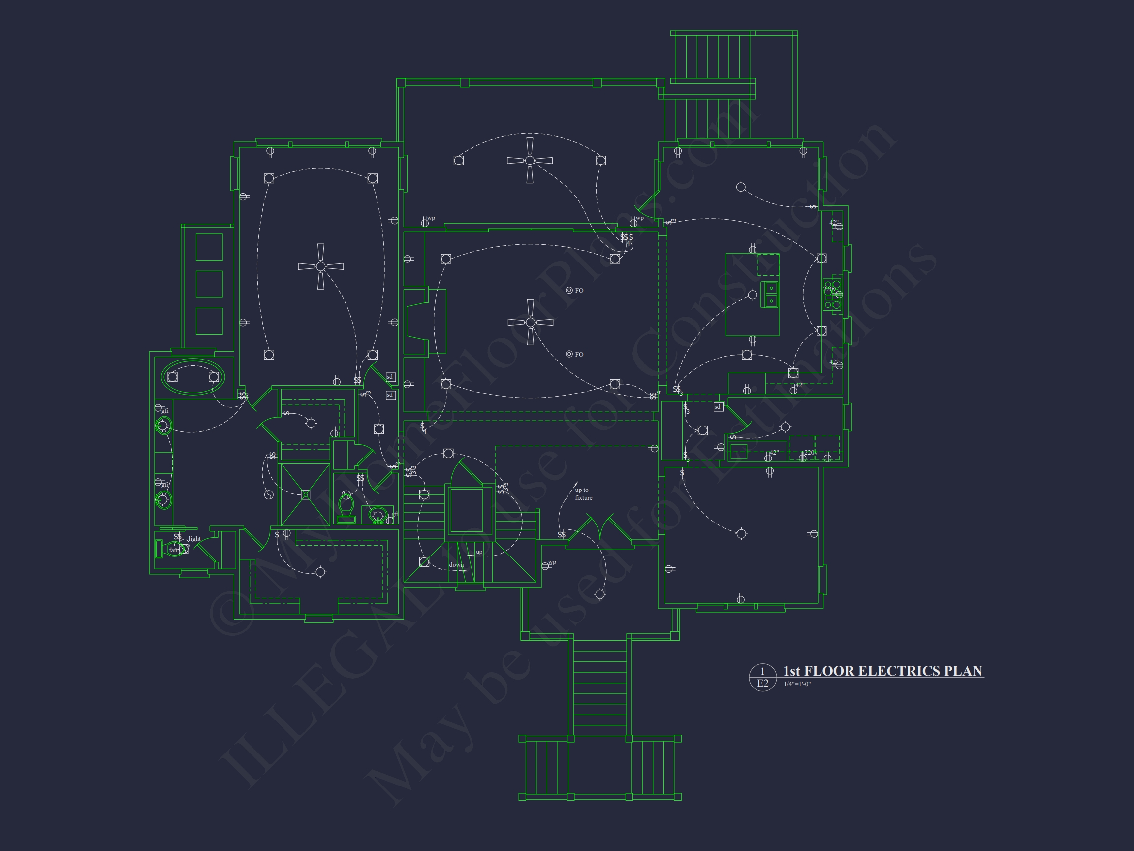 Spacious Home Floor Plan: 2-Story Architectural Design with CAD Blueprint