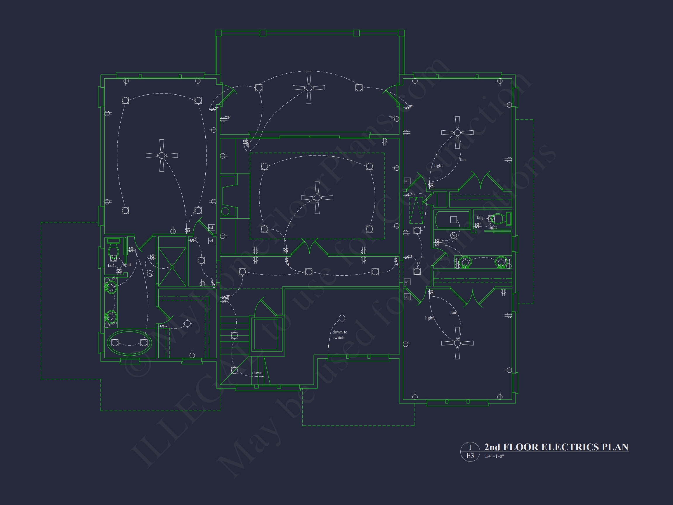 Spacious Home Floor Plan: 2-Story Architectural Design with CAD Blueprint