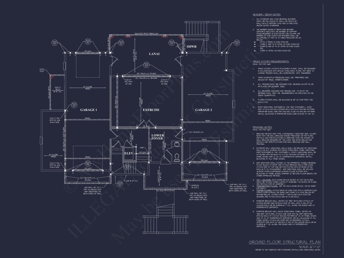 Spacious house Floor Plan: 2-Story Architectural Design with CAD Blueprint