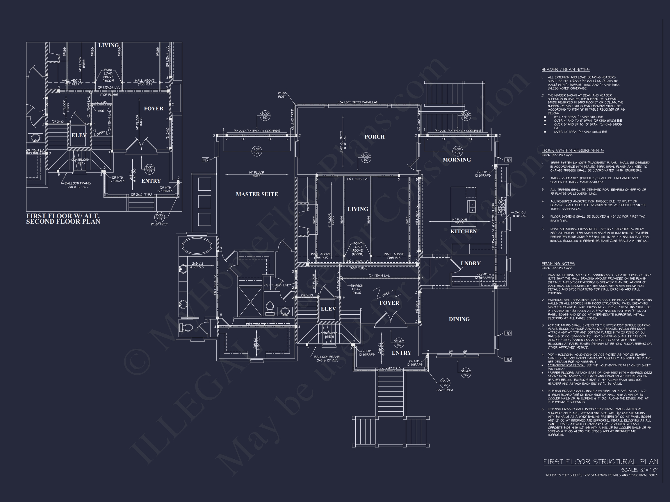 Spacious Home Floor Plan: 2-Story Architectural Design with CAD Blueprint