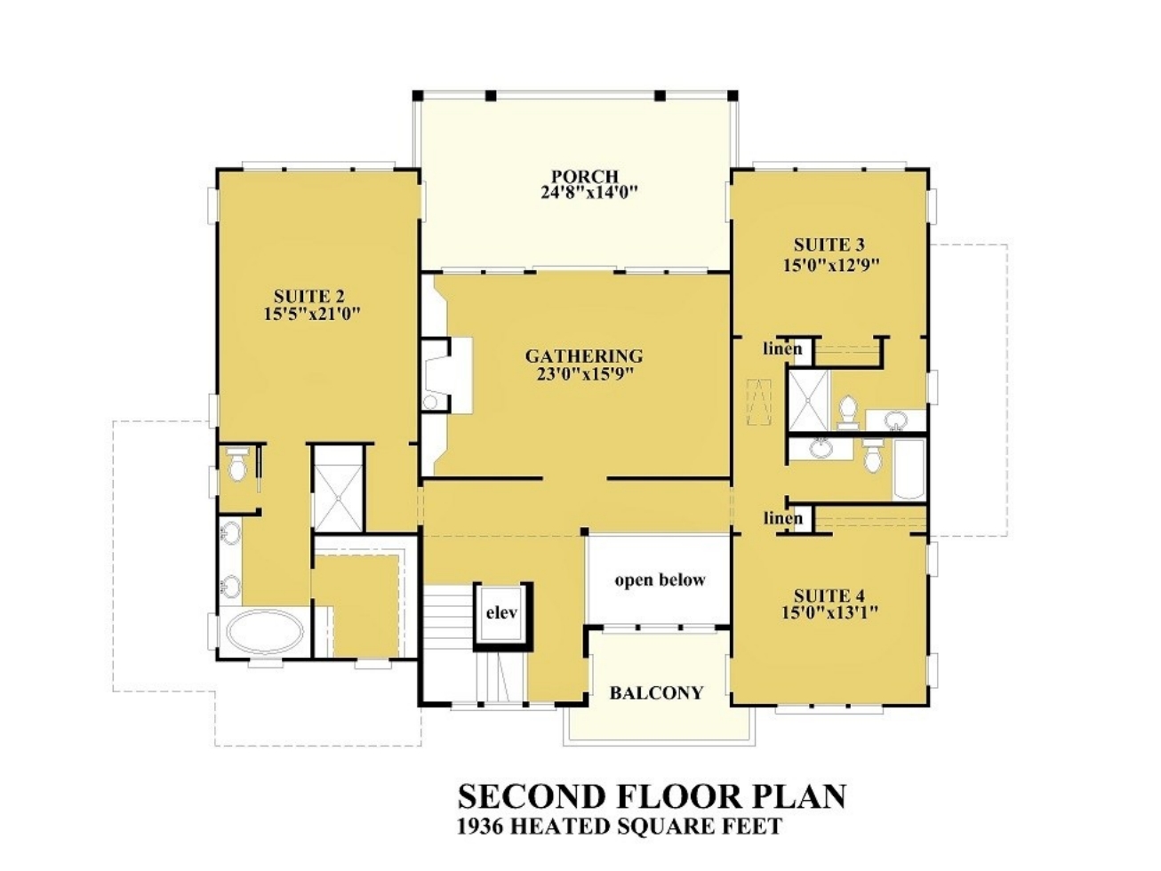 Spacious Home Floor Plan: 2-Story Architectural Design with CAD Blueprint