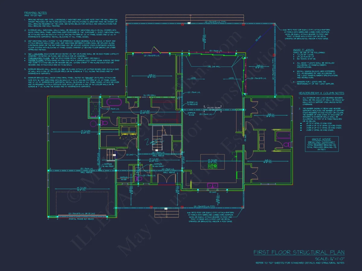 Spacious house Floor Plan with 1.5 Stories, CAD Blueprints