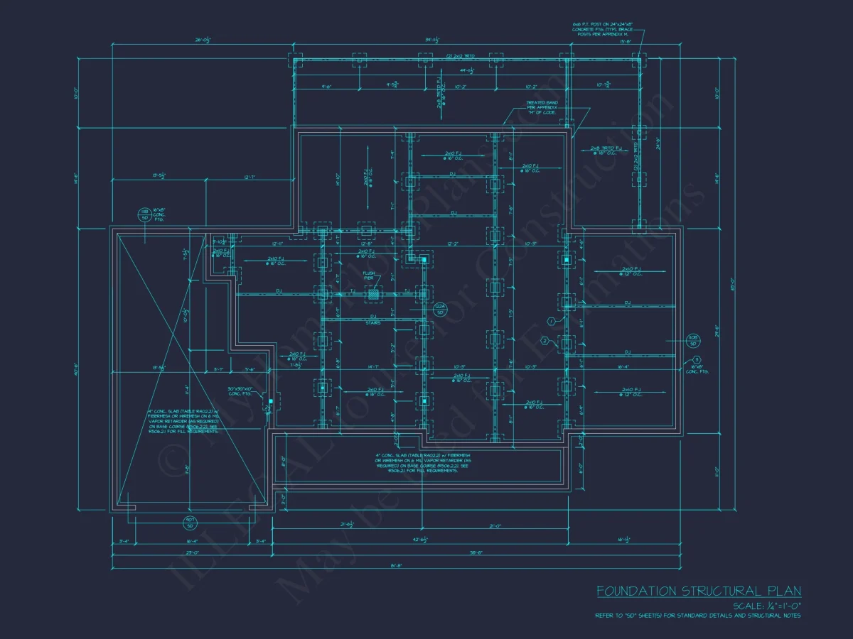 Spacious house Floor Plan with 1.5 Stories, CAD Blueprints