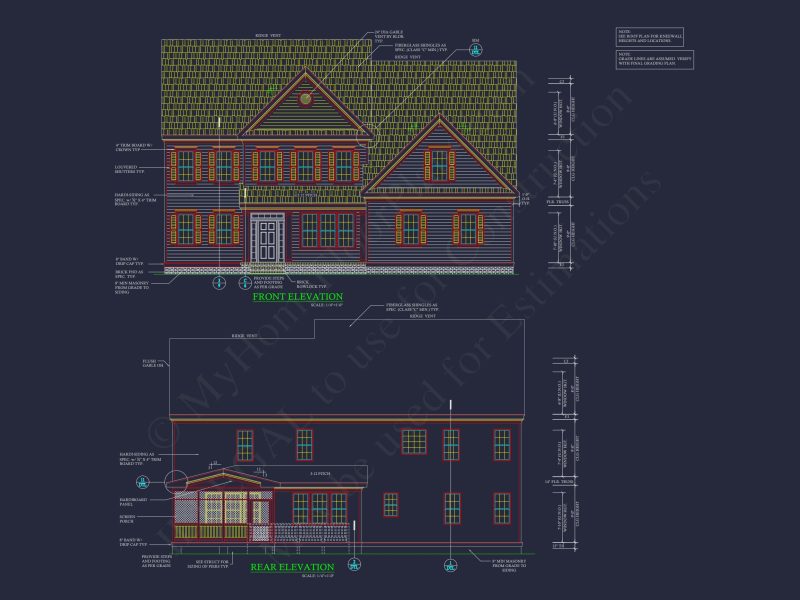 Spacious house Floor Plan with 4 Bedrooms & CAD Designs
