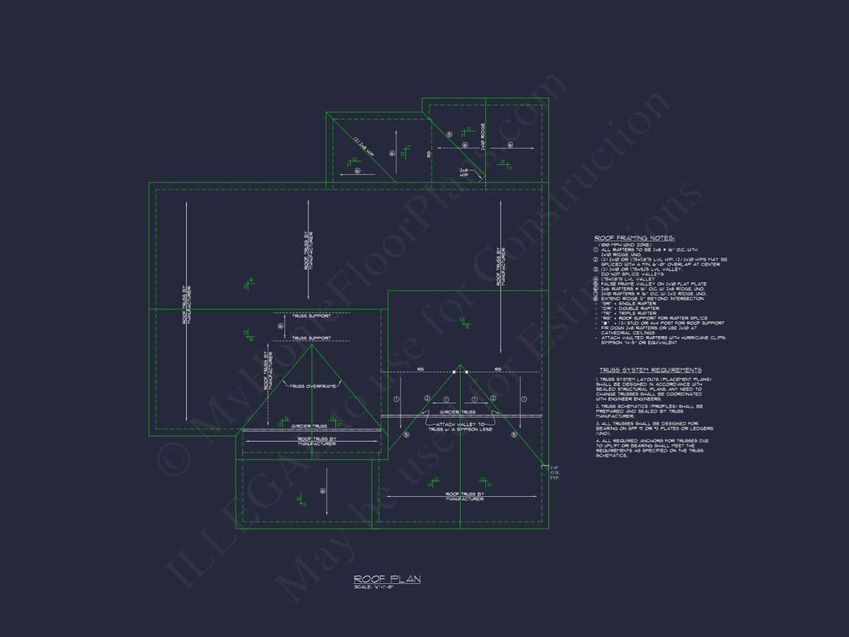 Spacious house Floor Plan with 4 Bedrooms & CAD Designs