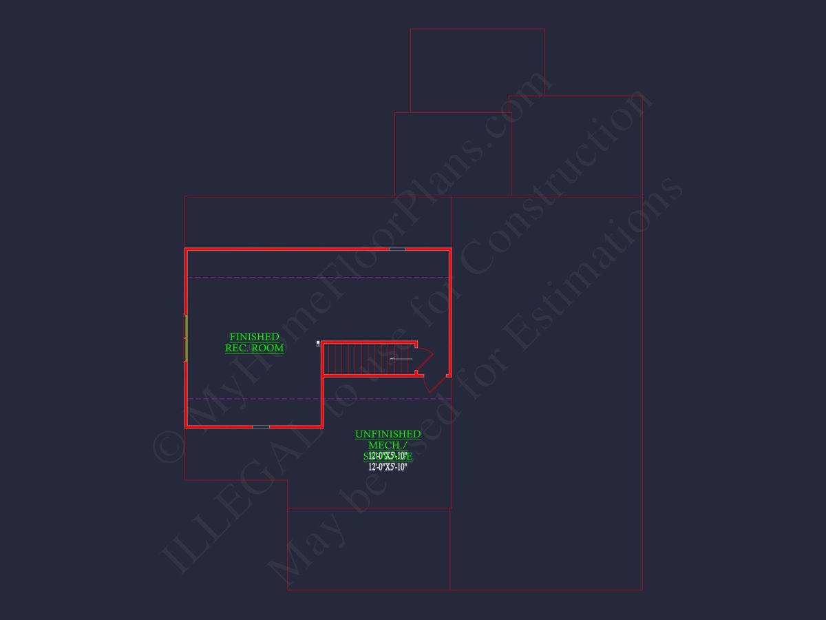 Spacious house Floor Plan with 4 Bedrooms & CAD Designs