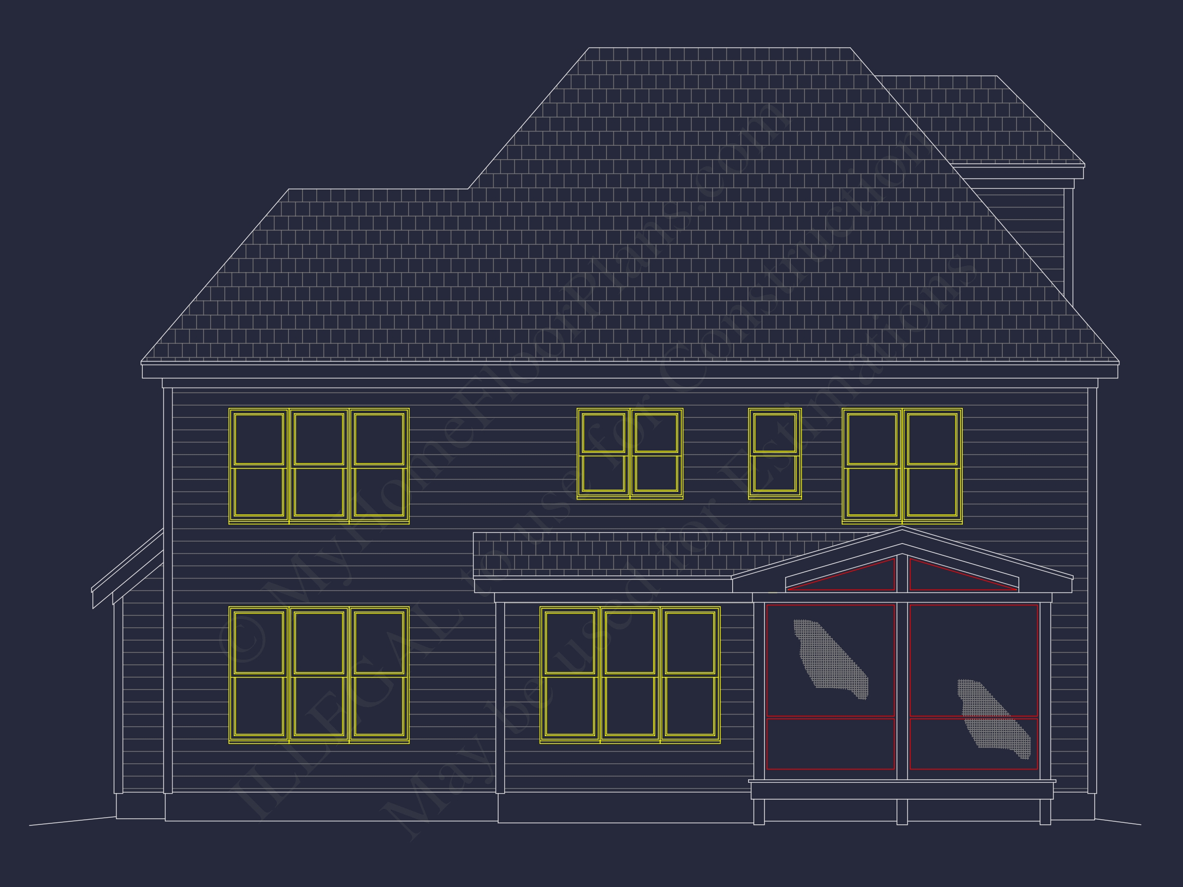 Spacious Home Floor Plan with Architectural Designs and CAD