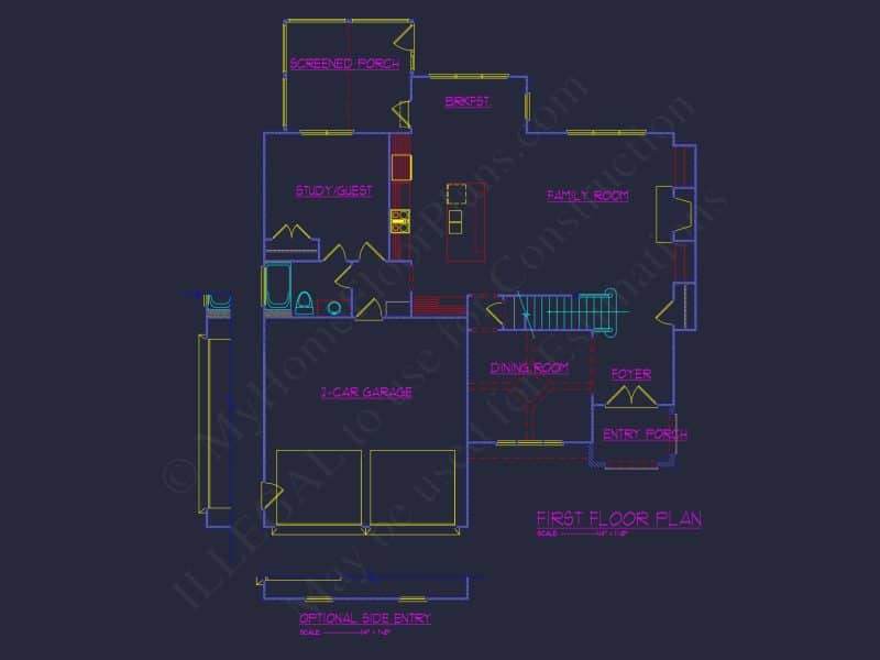Spacious house Floor Plan with Architectural Designs and CAD