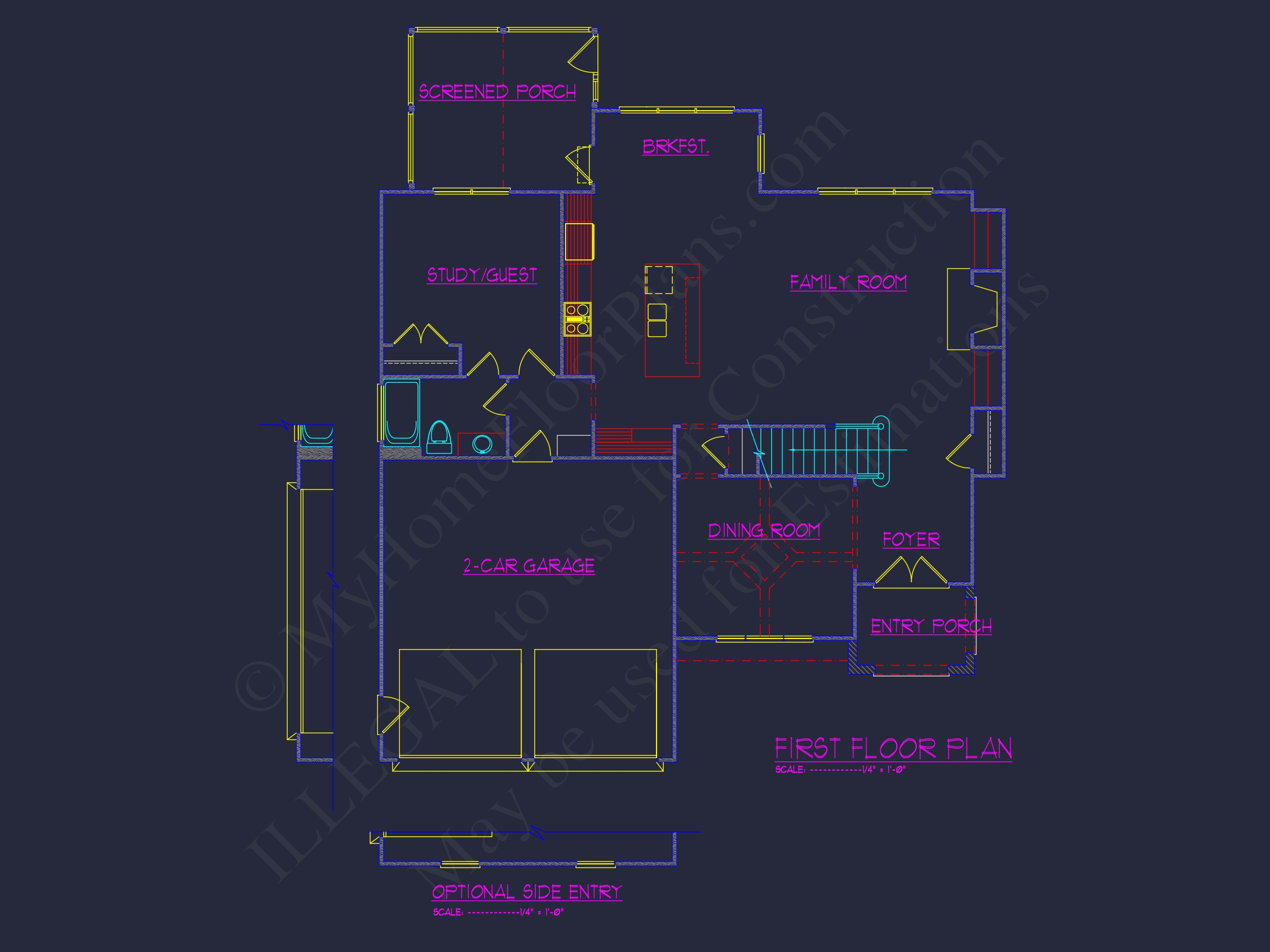 Spacious Home Floor Plan with Architectural Designs and CAD