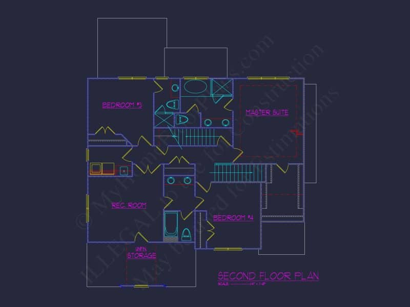 Spacious house Floor Plan with Architectural Designs and CAD