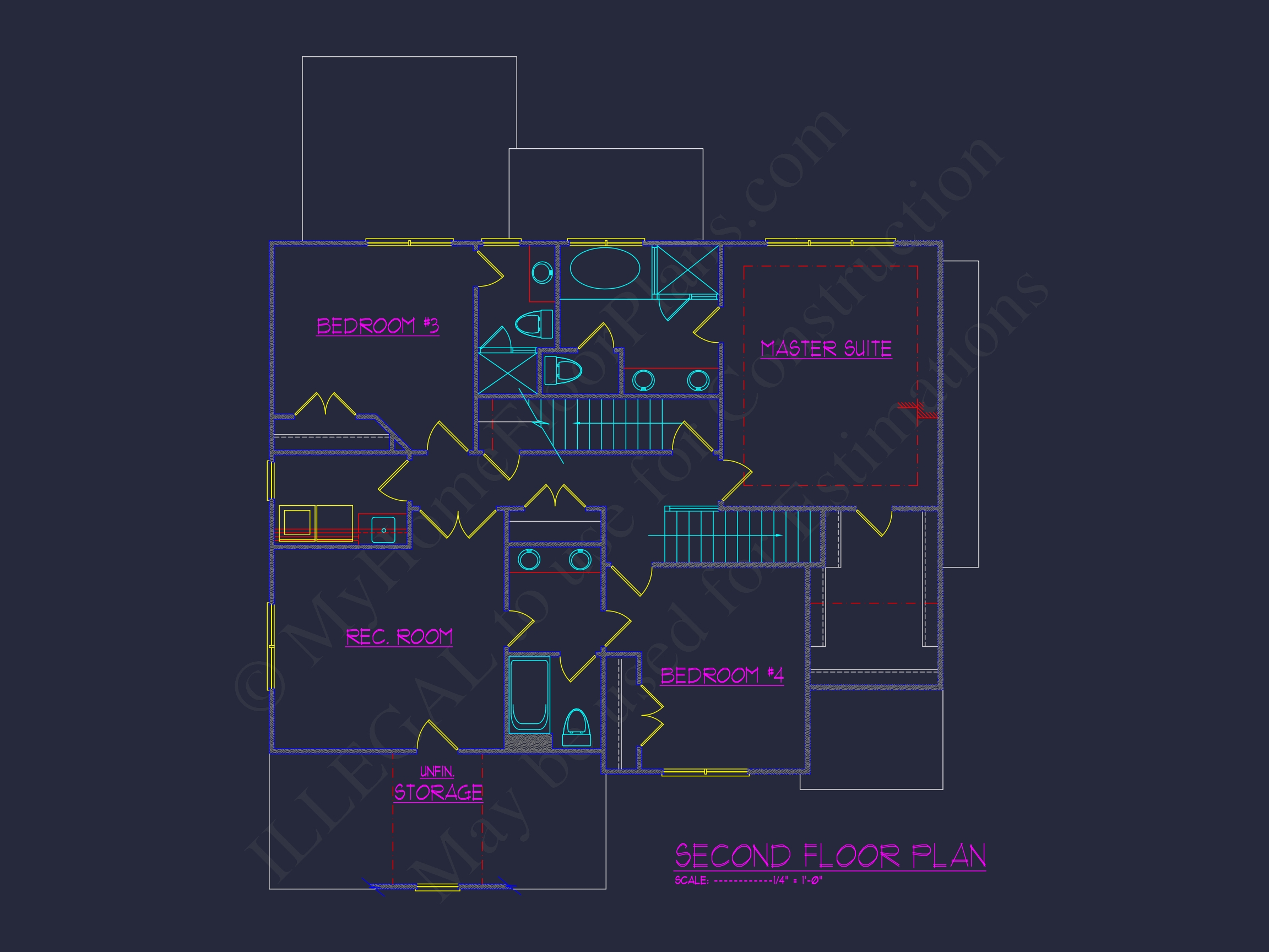 Spacious Home Floor Plan with Architectural Designs and CAD