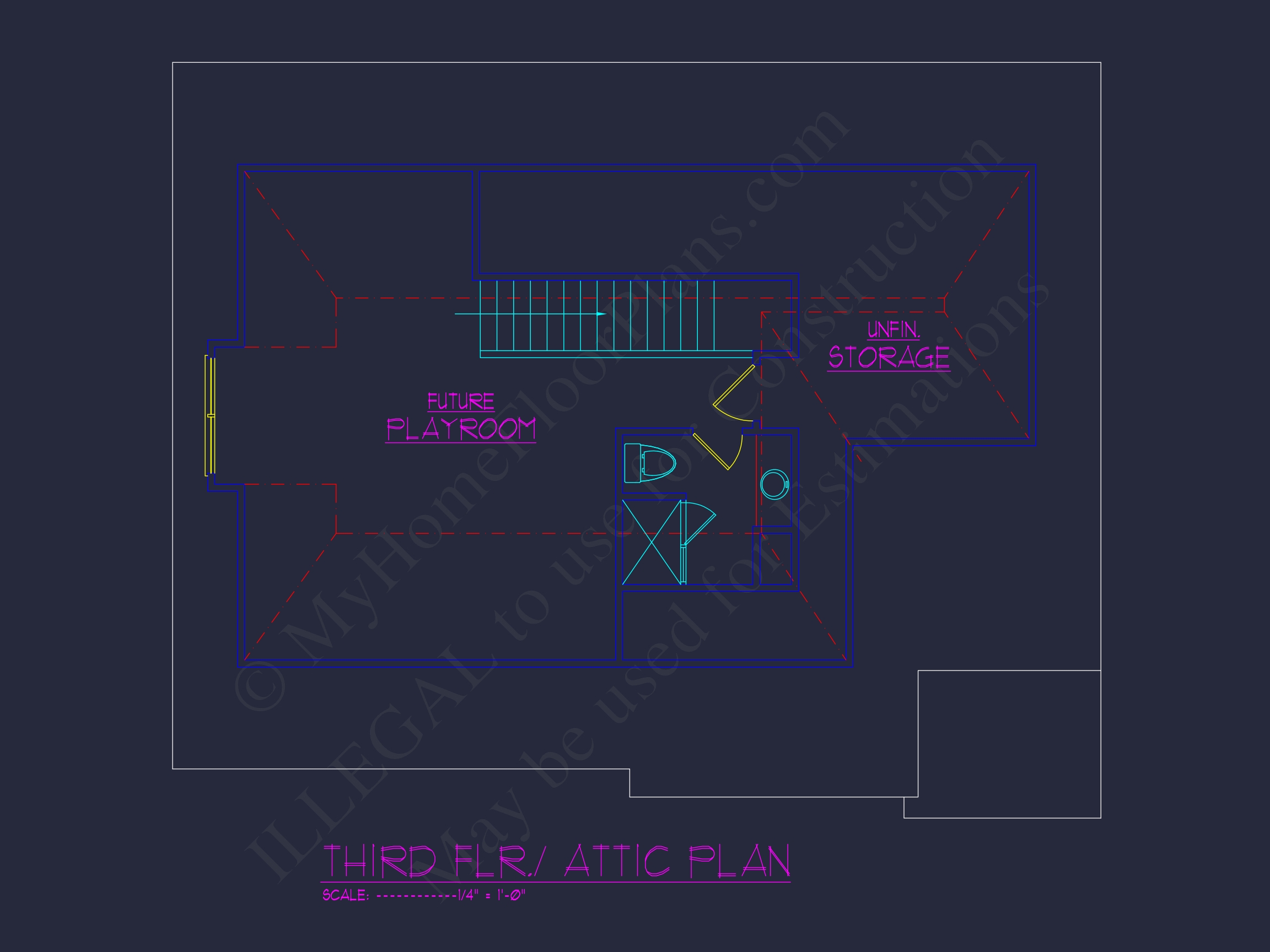 Spacious Home Floor Plan with Architectural Designs and CAD