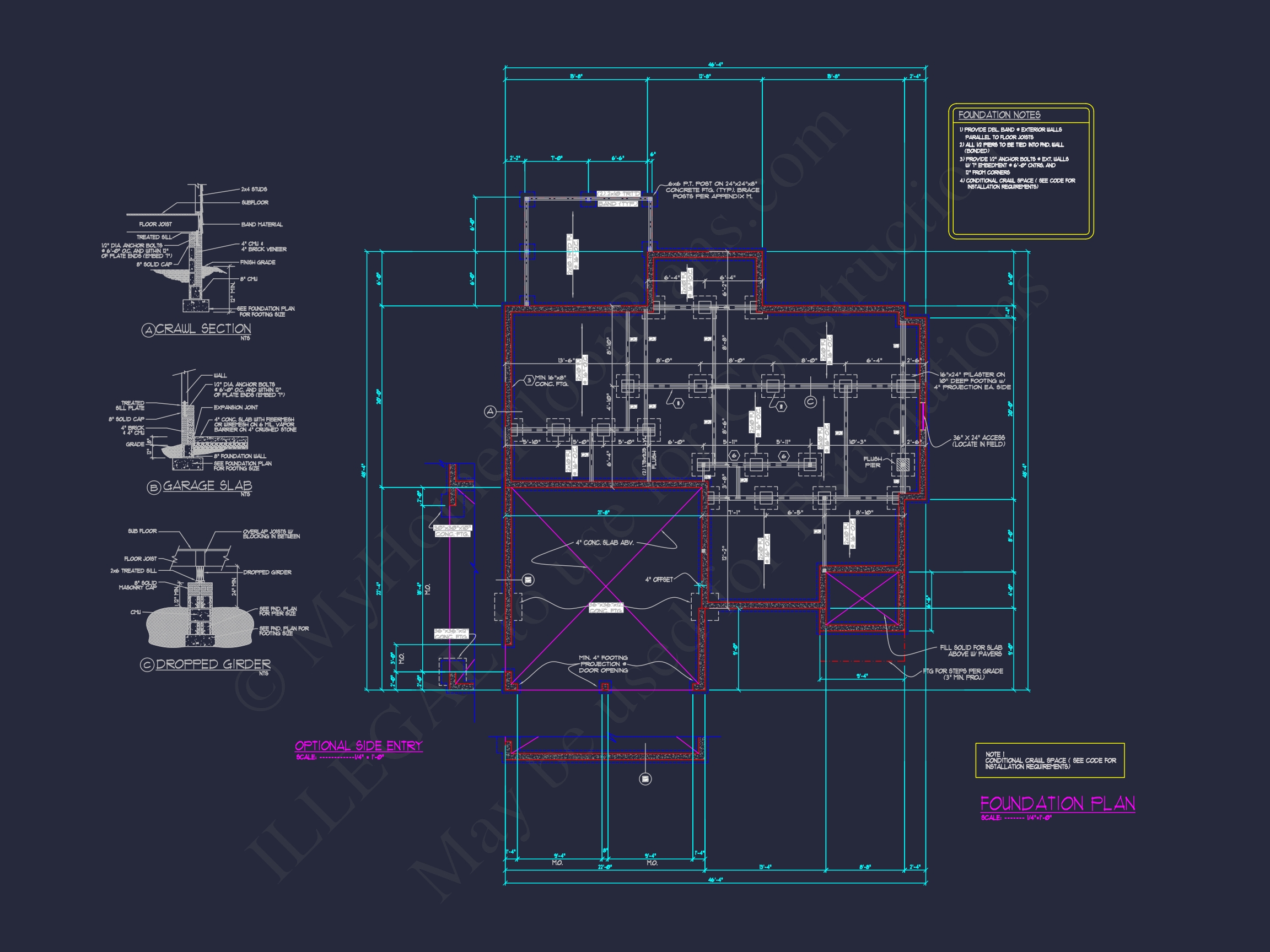 Spacious Home Floor Plan with Architectural Designs and CAD