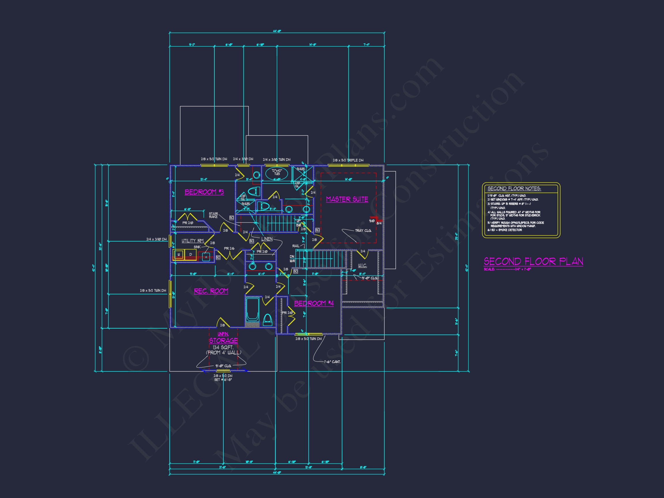 Spacious Home Floor Plan with Architectural Designs and CAD