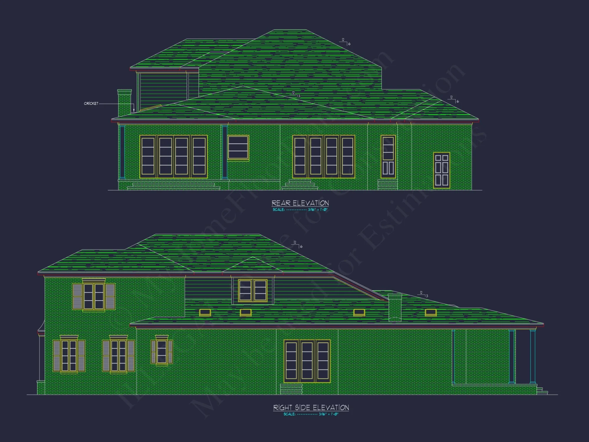 Spacious house Floor Plan with Blueprint & CAD Designs