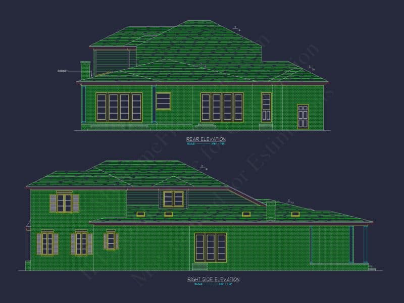 Spacious house Floor Plan with Blueprint & CAD Designs