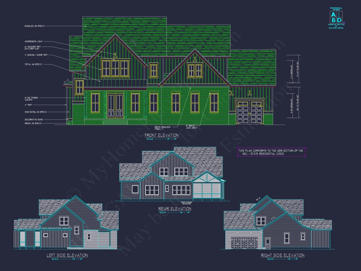 Spacious house Floor Plan with CAD Designs and 2-Story Blueprint