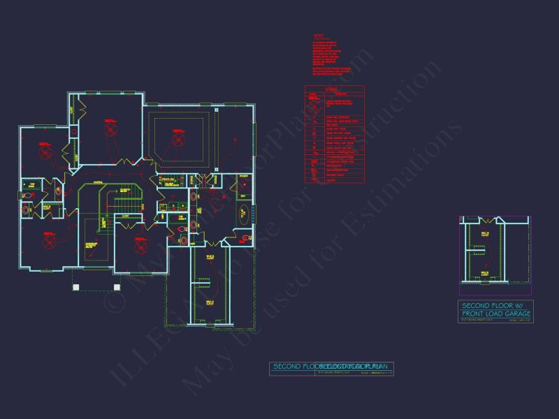 Spacious house Plan - 59'x59'6" 2-Story CAD Design with 4 Bedrooms