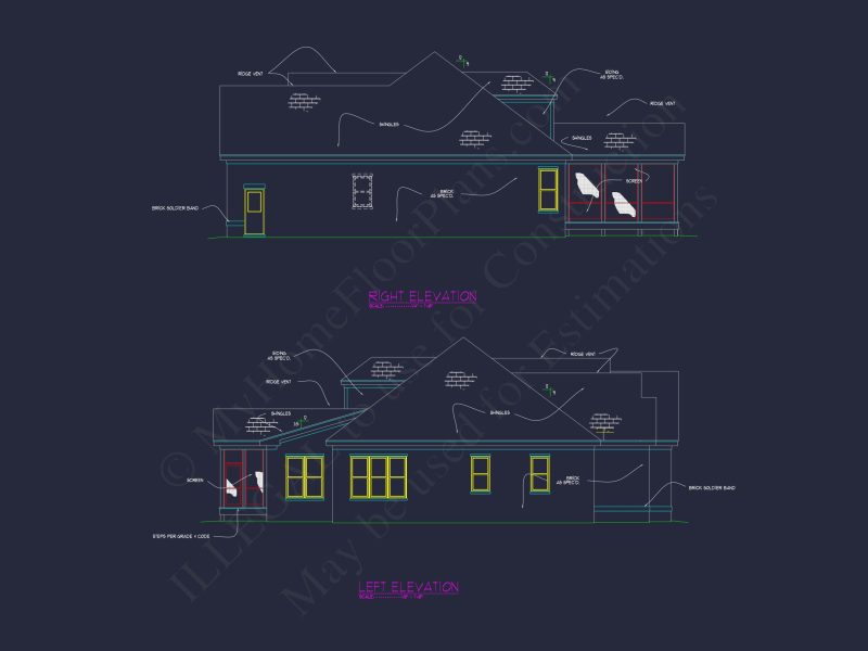 Spacious house Plan: CAD Blueprint with Elegant Designs