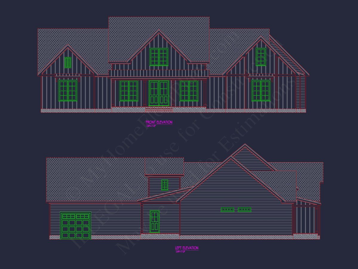 Spacious house Plan with 1.5 Floors, CAD Design & Features