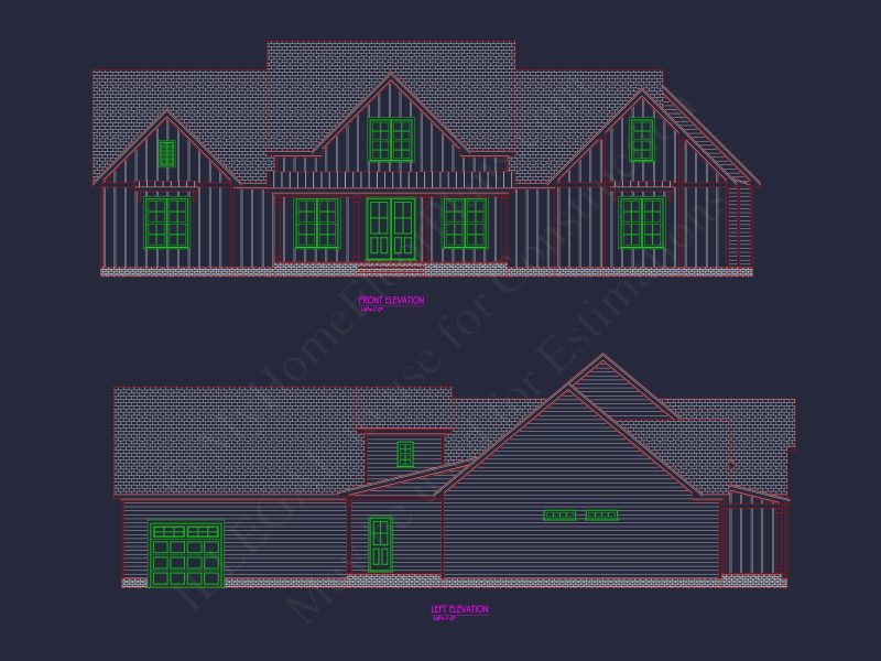 Spacious house Plan with 1.5 Floors, CAD Design & Features