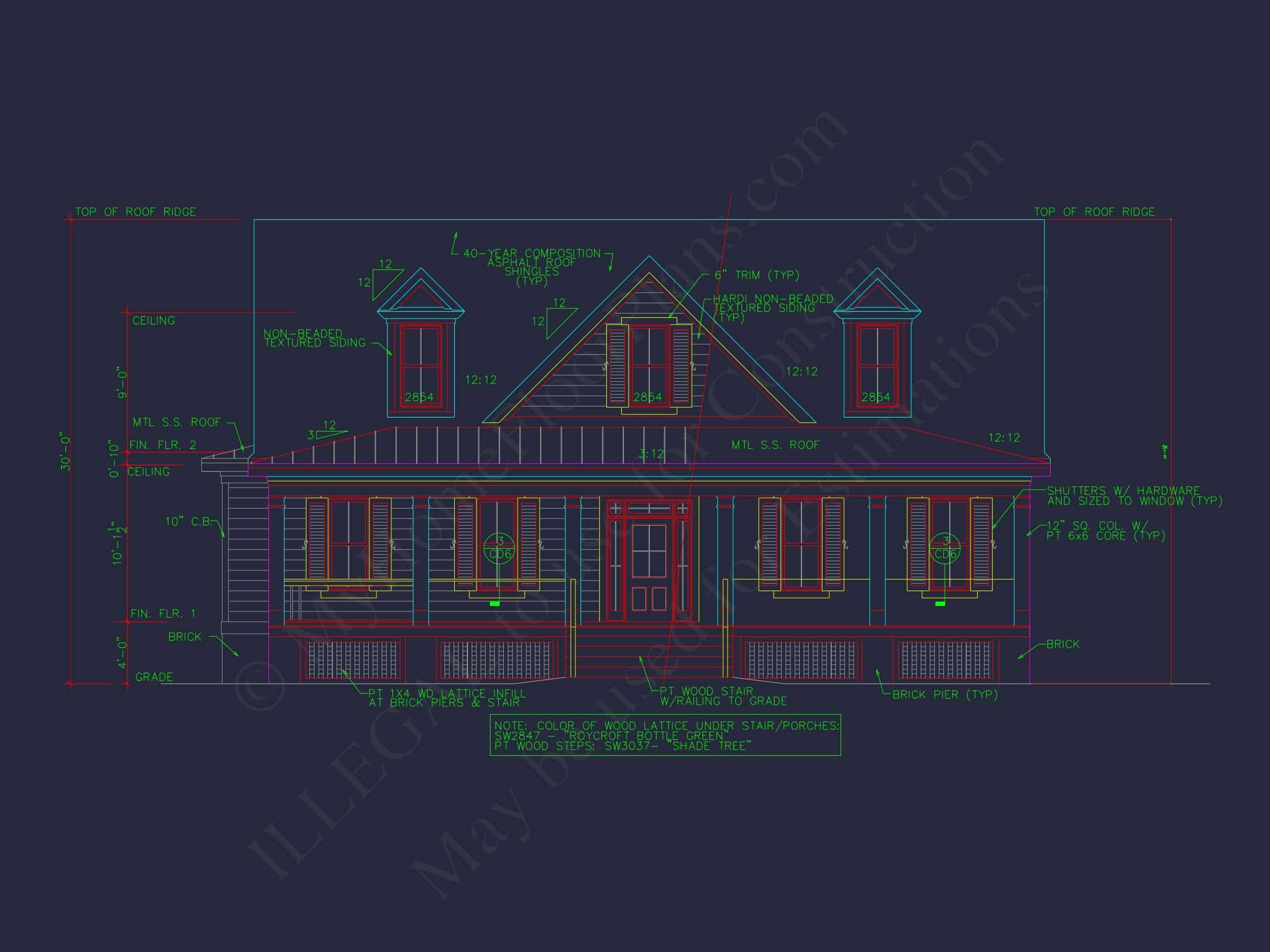 Spacious house Plan with 2 Floors,3 Bedrooms,and CAD Designs