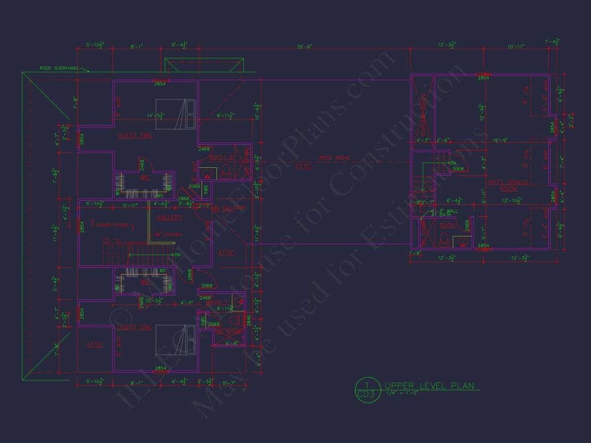Spacious house Plan with 2 Floors, 3 Bedrooms, and CAD Designs