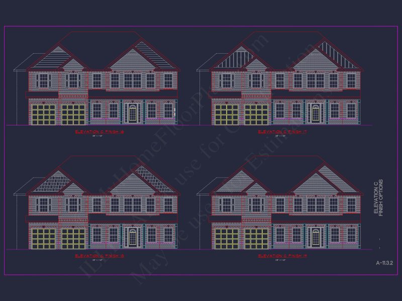 Spacious house Plan with 2 Floors, 5 Bedrooms, and 3-Car Garage