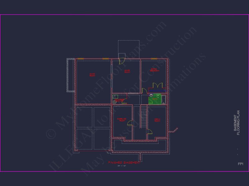Spacious house Plan with 2 Floors, 5 Bedrooms, and 3-Car Garage