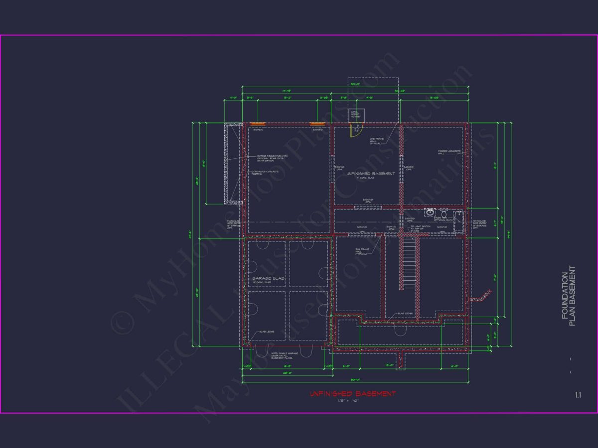 Spacious house Plan with 2 Floors, 5 Bedrooms, and 3-Car Garage