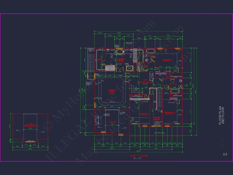Spacious house Plan with 2 Floors, 5 Bedrooms, and 3-Car Garage