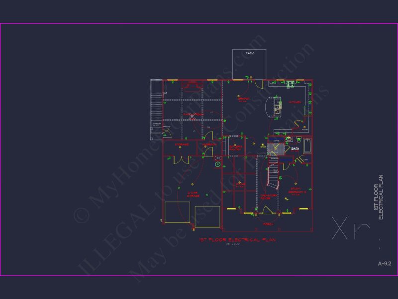 Spacious house Plan with 2 Floors, 5 Bedrooms, and 3-Car Garage