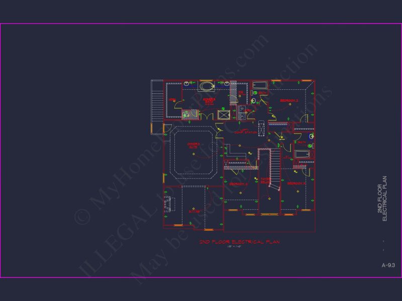 Spacious house Plan with 2 Floors, 5 Bedrooms, and 3-Car Garage