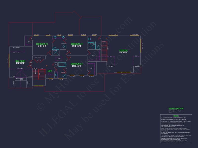 Spacious house Plan with 2 Floors, CAD Blueprint, and Designs