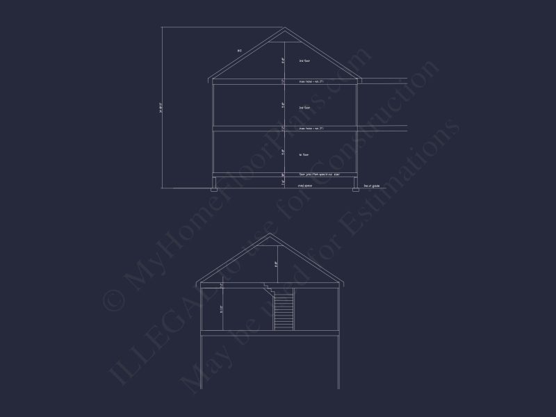 Spacious house Plan with 2 Floors, CAD Designs & Blueprint